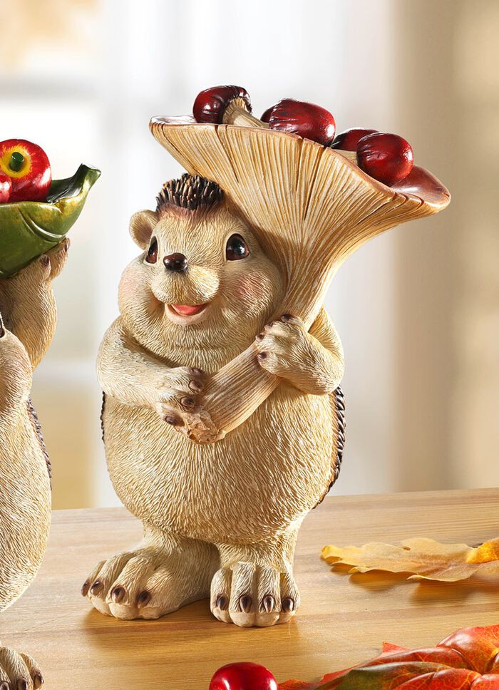 Liebevoll bemalte Igel BEIGE-ROT