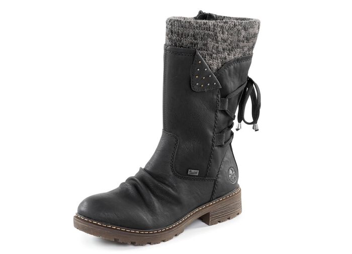 Rieker Stiefel in Knitteroptik SCHWARZ-GRAU