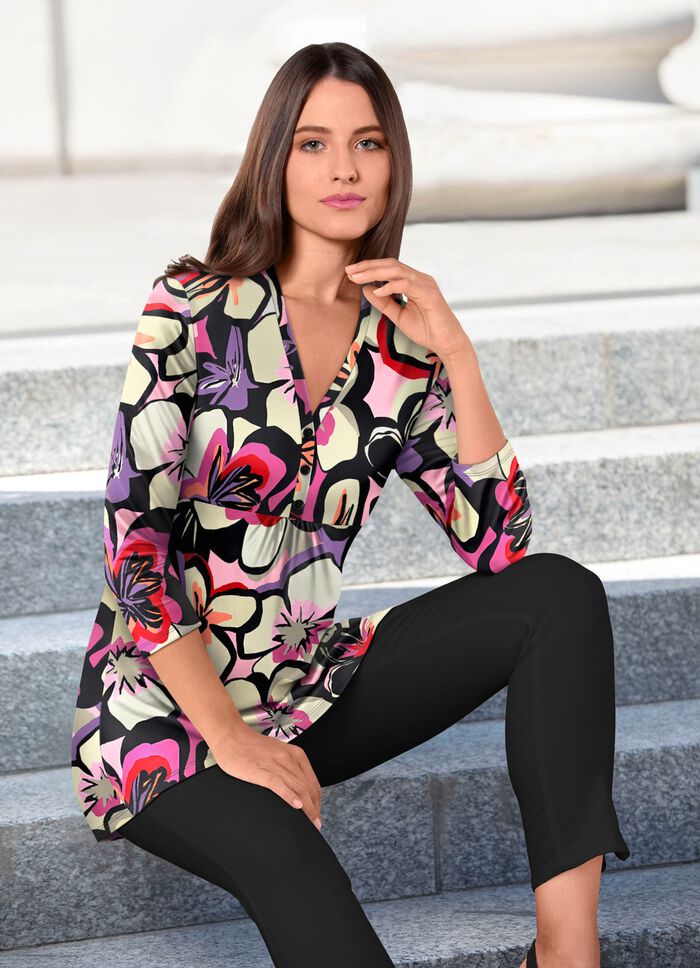 Shirt-Tunika mit farbbrillantem Druck 