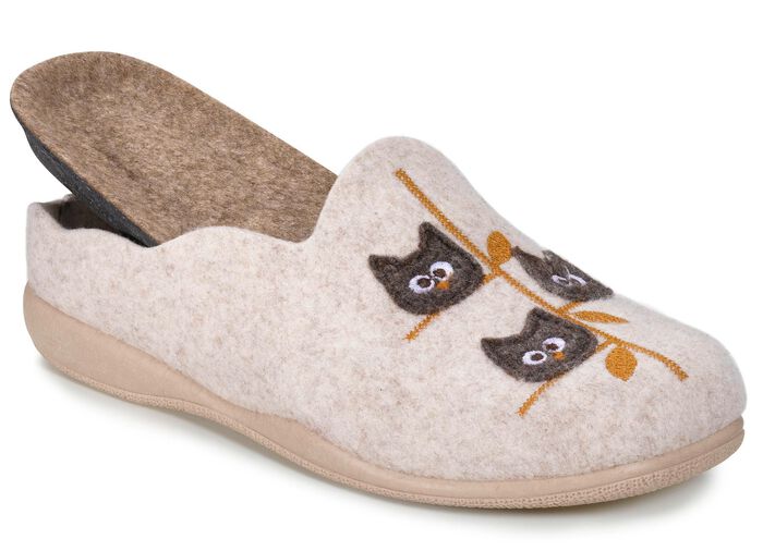 Laurina Pantoffel mit Applikation und Stickerei 