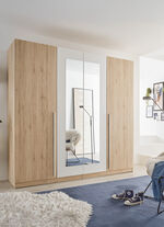 Moderner und formschöner Kleiderschrank SAN REMO EICHE-WEISS