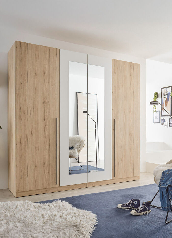 Moderner und formschöner Kleiderschrank SAN REMO EICHE-WEISS