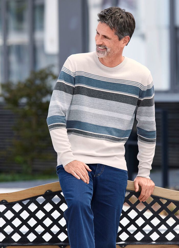 Gestreifter Rundhalspullover 