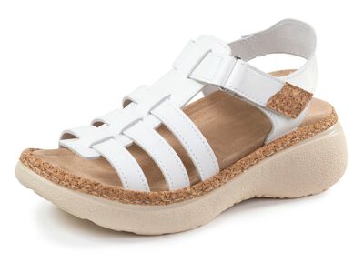 Stegspangen-Sandale mit Kork-Bes&auml;tzen 