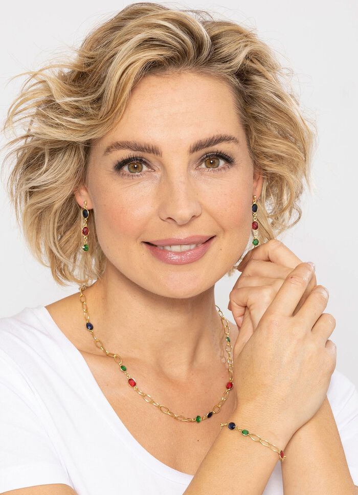 Farbenfrohe Eleganz: Halskette mit Quarzen in verschiedenen Farben 