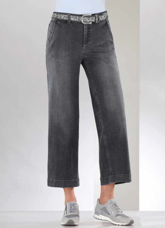 Jeans-Culotte mit luftig-weitem Bein 