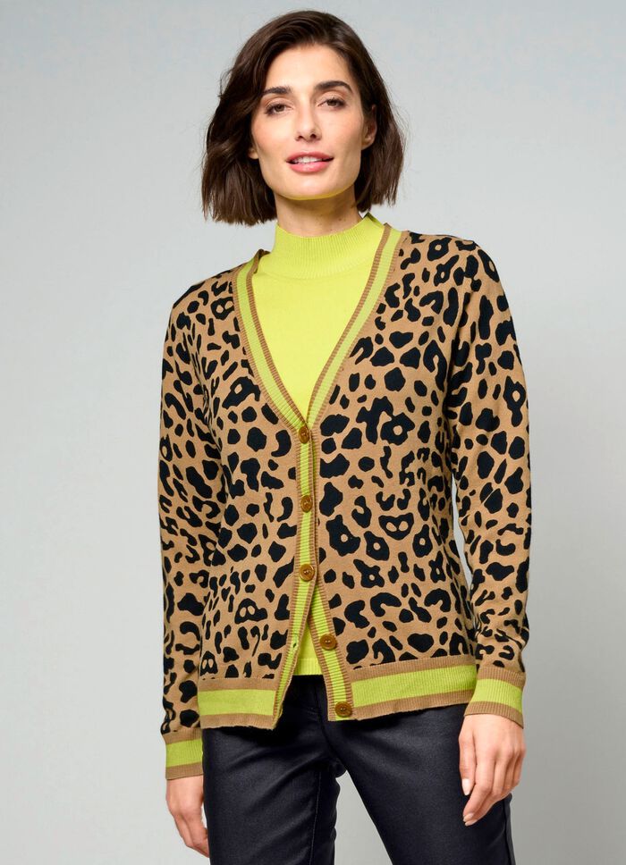 Strickjacke mit Tierfell-Optik 