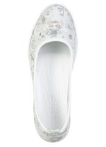 Andrea Conti, schicke Damen-Ballerinas, Weite G, mit herausnehmbarem Fu&szlig;bett ECRU-BUNT