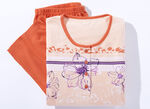 Schlafanzug mit 3/4-langen Ärmeln und wadenlanger Hose APRICOT-BUNT