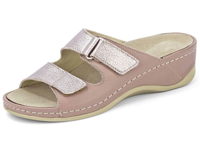 Mubb Pantolette mit Leder-Memory-Fußbett MAUVE-ALTROSÉ