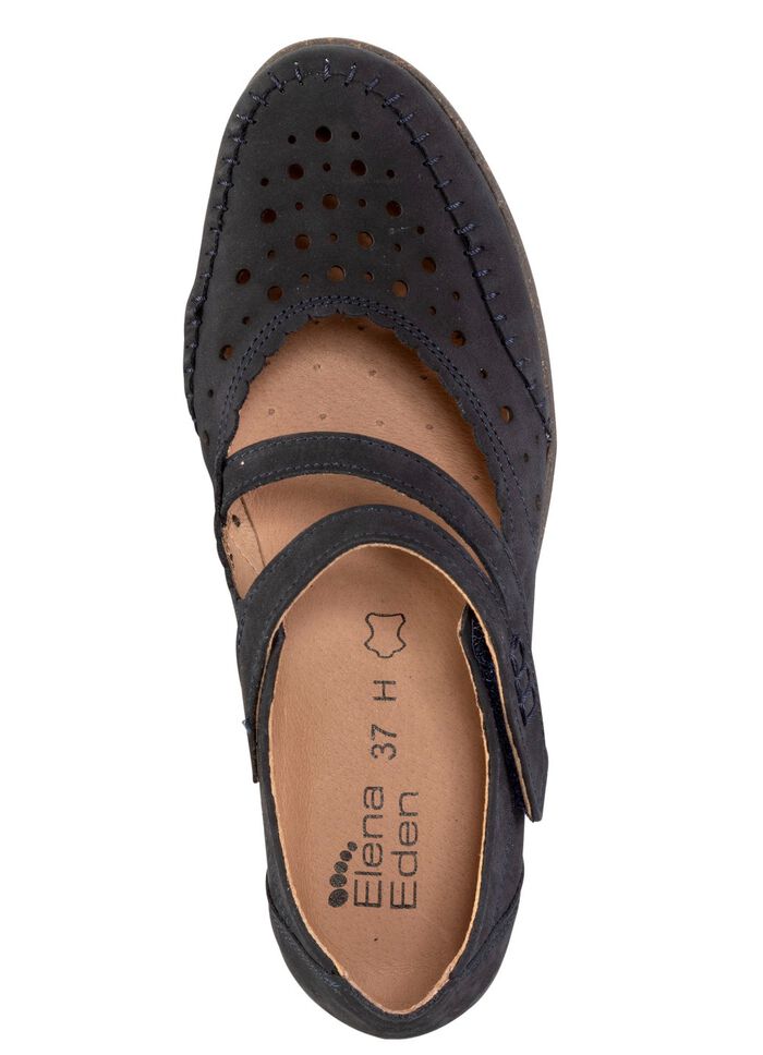 ELENA EDEN, bequeme Damen-Pumps, Weite H, mit herausnehmbarem Fu&szlig;bett DUNKELBLAU