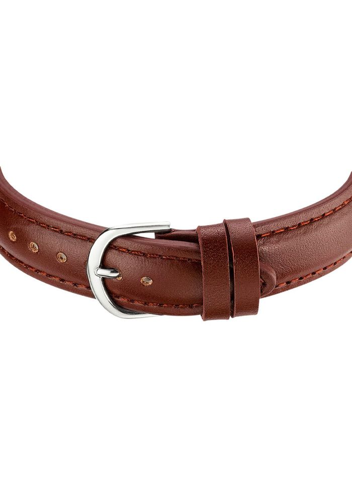 Funk-Damenuhr mit Lederband und sprechender Zeitansage 