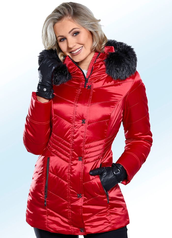 Jacke mit Kunstpelz-Besatz 