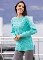 Pullover mit Perlenzier MINT