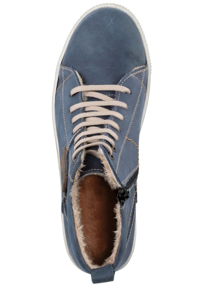 ELENA EDEN Schn&uuml;r-Bootie aus Nubukleder, mit Leder-Applikation 