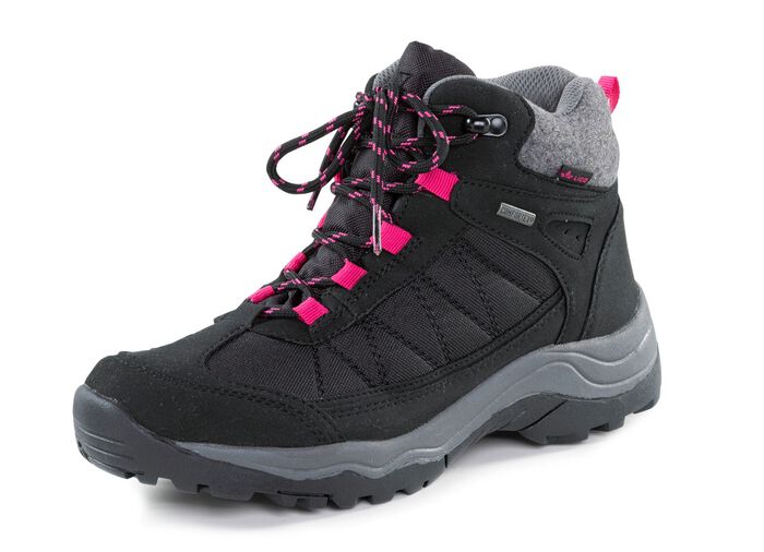 Schn&uuml;r-Bootie mit Klimamembrane SCHWARZ-GRAU-PINK