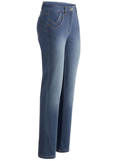 Jeans mit raffinierter Taschenlösung 