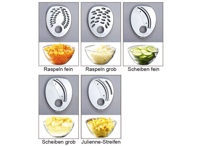 Multireibe – reiben, Scheiben und Streifen schneiden, einfach und schnell 