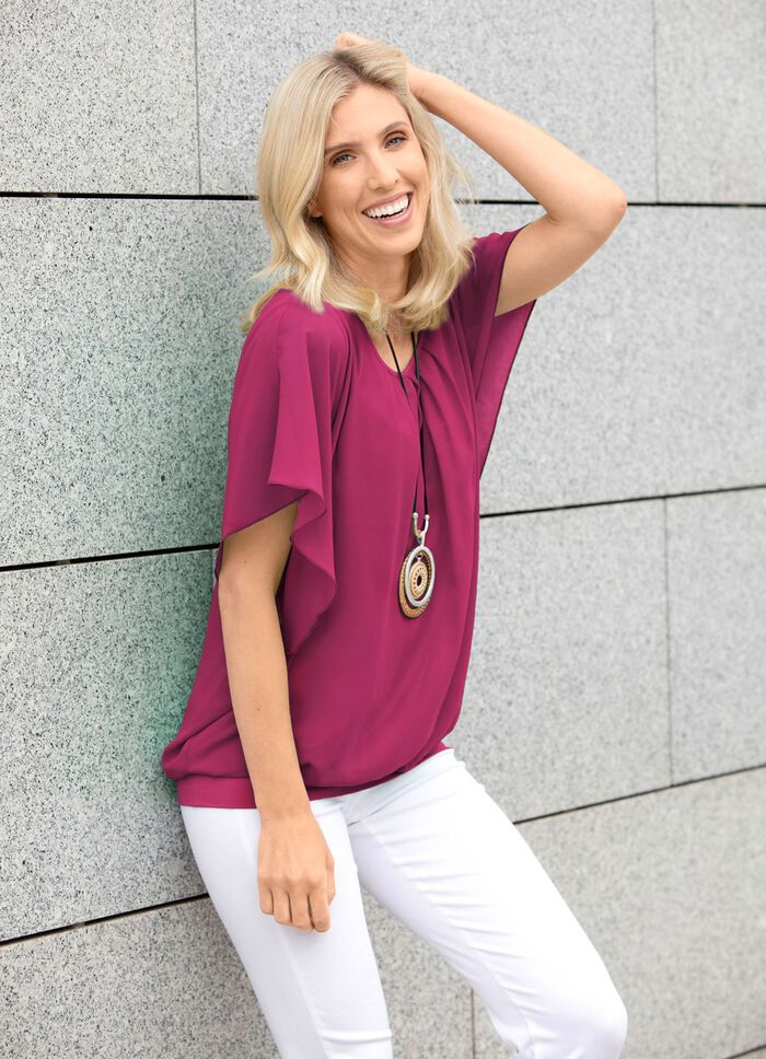 Poncho-Tunika mit eingearbeitetem Top 