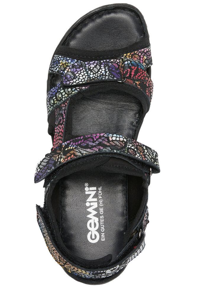 Gemini Trekking-Sandale mit bunter Floral-Prägung SCHWARZ
