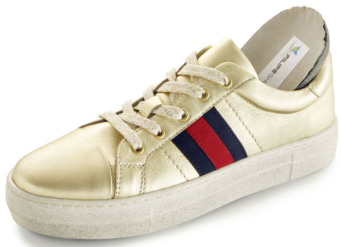 Sneaker aus metallisiertem Nappaleder GOLD