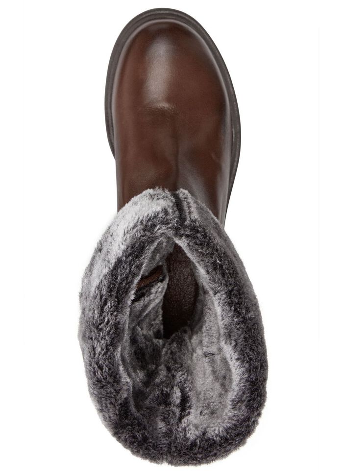 Andrea Conti Stiefel mit flauschigem, umschlagbaren Kragen BRAUN