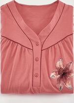 Zweierpack Nachthemden, wadenlang mit Knopfleiste 