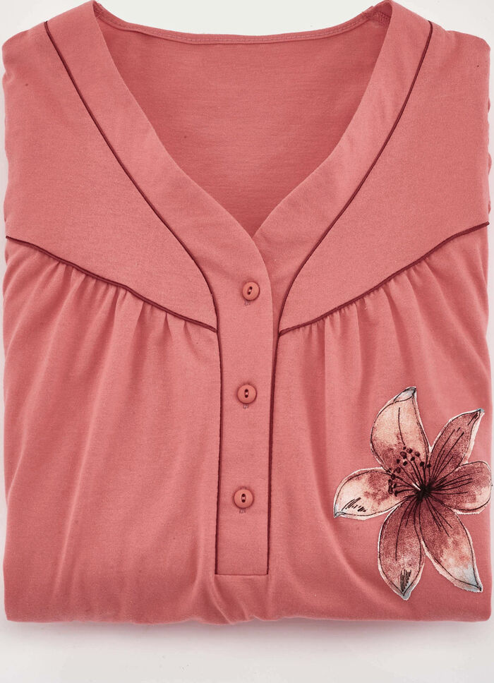 Zweierpack Nachthemden, wadenlang mit Knopfleiste 