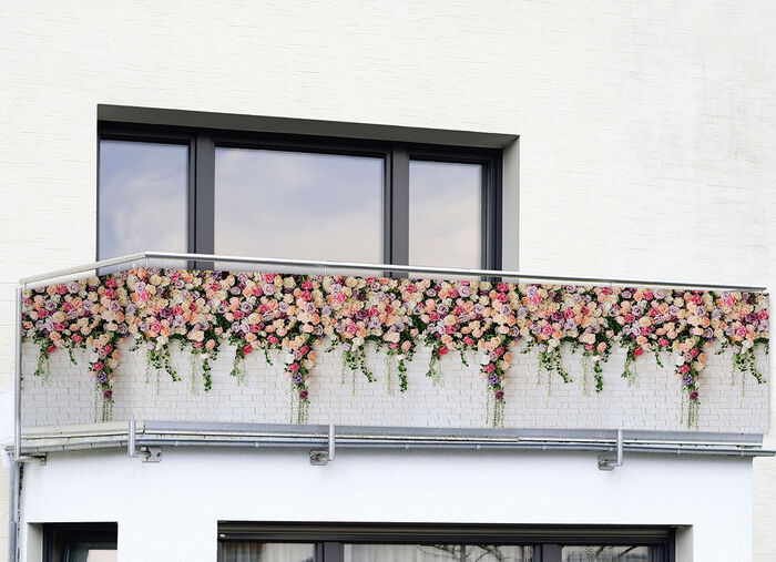 Einseitig bedruckter Balkon-Sichtschutz inkl. Befestigungsmaterial 