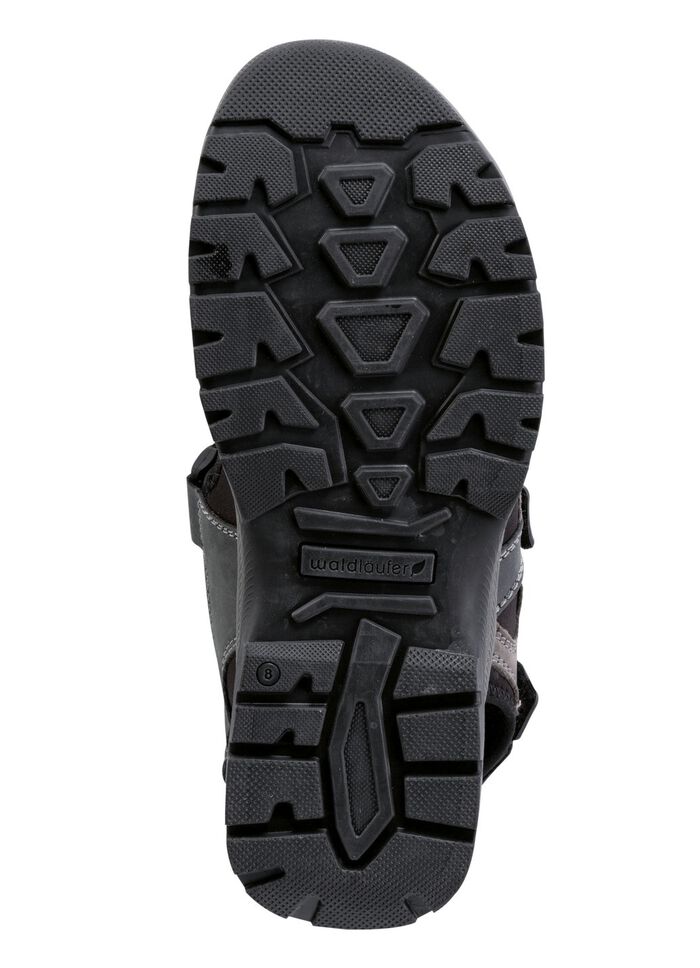 Waldl&auml;ufer Trekking-Sandale aus Nubukleder BLAU-GRAU-SCHWARZ