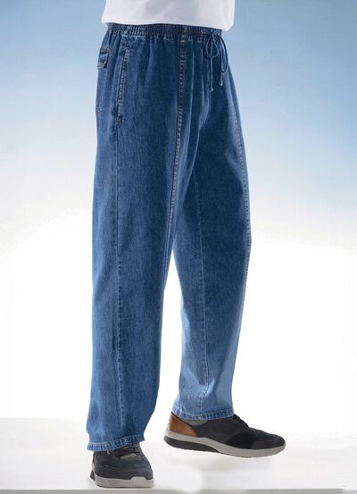 Schlupfjeans mit Gummibund und Kordelzug in 4 Farben 