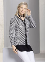Longshirt mit abgerundetem Chiffon-Abschluss 