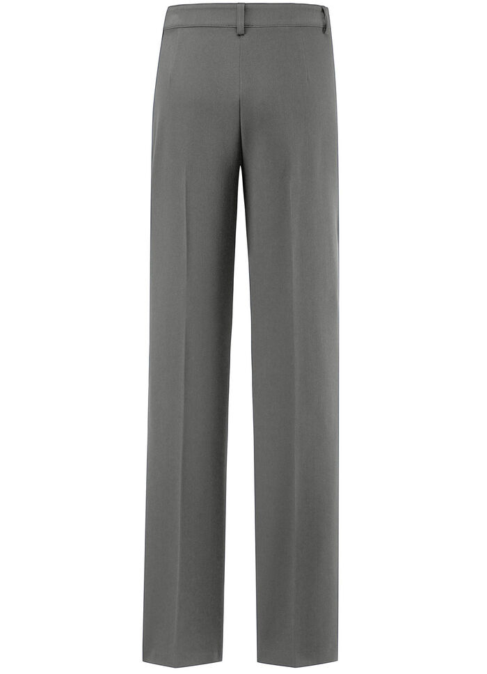 Hose mit silberfarbener Kontrastpaspel GRAU MELIERT