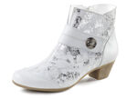 ELENA EDEN, elegante Damen-Stiefeletten, Weite G, mit herausnehmbarem Fu&szlig;bett EISGRAU-SILBER