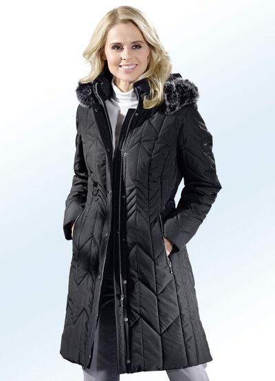 Kurzmantel mit abnehmbarer Kapuze 