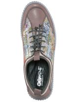 Gemini Sneaker aus teilweise floral bedrucktem Rindleder TAUPE-BUNT