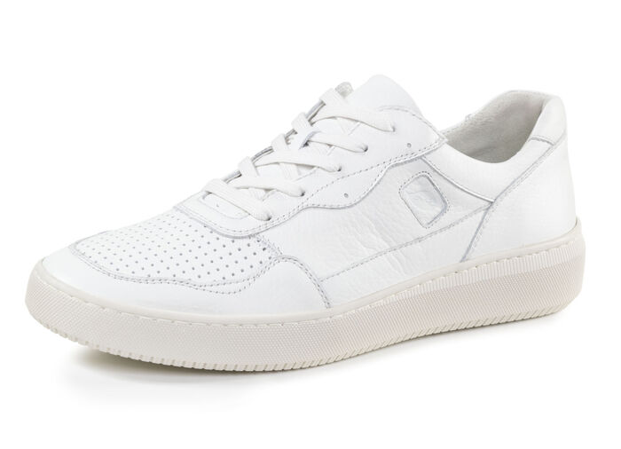 Waldl&auml;ufer Schn&uuml;rschuh aus genarbtem Nappaleder NATURWEISS