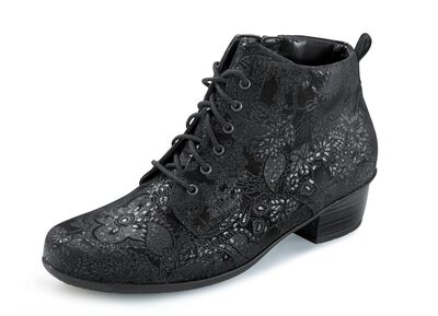 Waldl&auml;ufer Schn&uuml;r-Stiefelette mit floraler Pr&auml;gung 