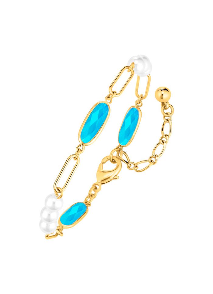 Schmuckset, 3-teilig, aus Messing mit Kristallsteinen 