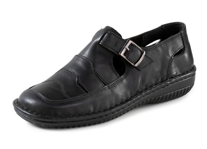 ELENA EDEN Slipper mit luftigen Durchbr&uuml;chen SCHWARZ