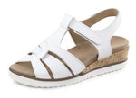 ELENA EDEN, bequeme Damen-Sandalen, Weite H, mit herausnehmbarem Fu&szlig;bett WEISS