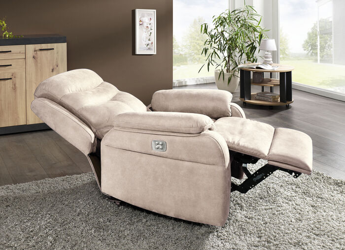 Elektrisch verstellbarer TV-Sessel mit Motor und Aufstehhilfe BEIGE