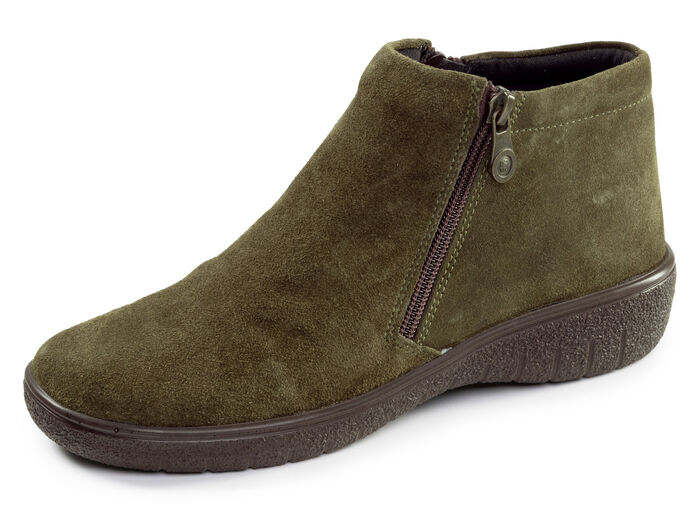 ELENA EDEN, bequeme Damen-Boots, Weite G, mit herausnehmbarem Fußbett OLIV
