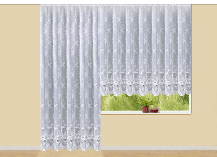 Store mit Plauener Stickerei und Universalschienenband WEISS