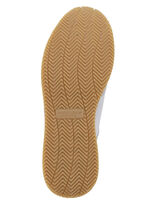 Waldläufer Schnürschuh mit zart schimmerndem Nappaleder mit Textil-Besatz SILBERGRAU-MULTICOLOR