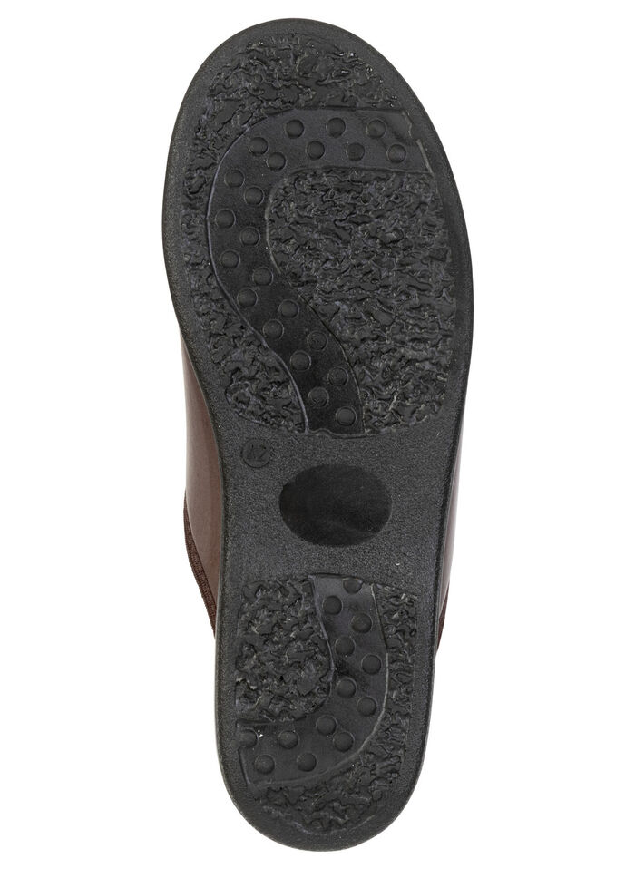 Bequeme Herren-Hausschuhe, Weite H, mit Gummizug BRAUN