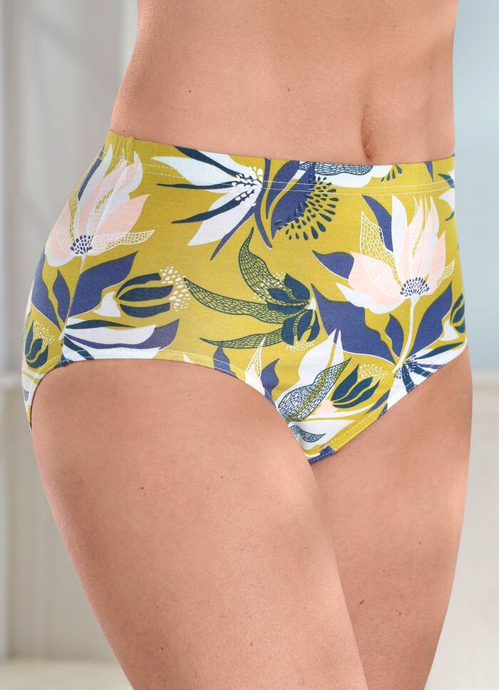 Viererpack Slips mit buntem Floraldessin 