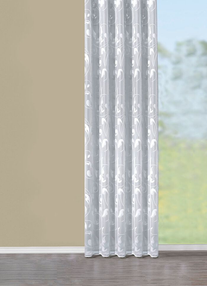 Leicht transparenter Store mit Rankenmotiv 