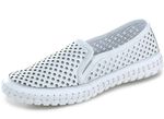 Gemini Slipper mit sommerlich perforiertem Rind-Nappaleder WEISS