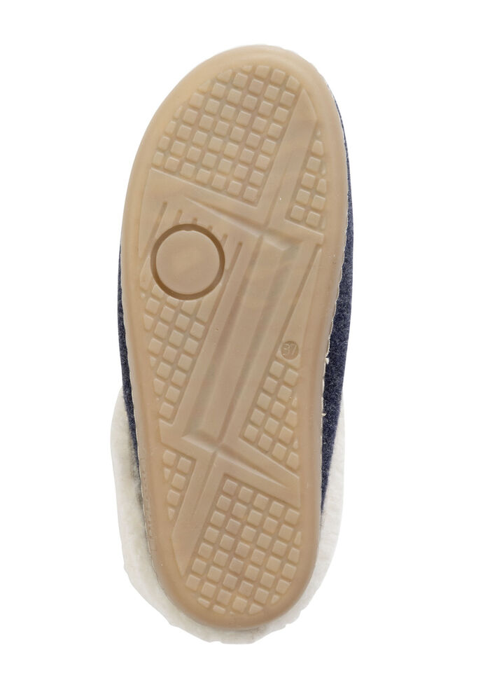 Laurina Hausschuh mit kuscheligem Plüschkragen MARINE